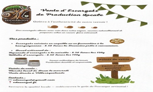 vente escargots à la bourguignonne, tapenade aux noisettes et rillette d'escargots à la saucisse